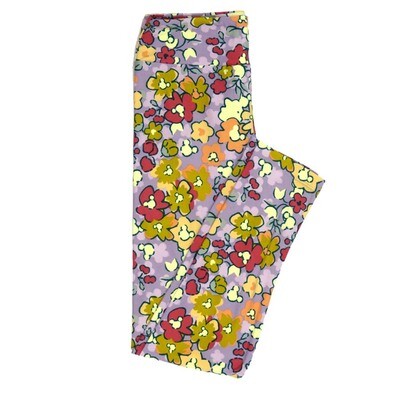 LuLaRoe One Size OS Disney Mickey Mouse Floral Leggings fits adult sizes 2-10 4508-T