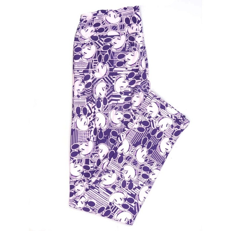 LuLaRoe One Size OS Disney Mickey Mouse Old School Smiling Stripe Block Geometric Leggings fits adult sizes 2-10 4507-Q