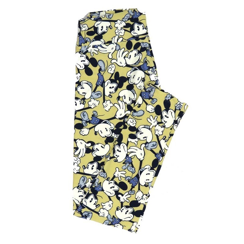 LuLaRoe One Size OS Disney Mickey Mouse Punching Smiling Cruising Leggings fits adult sizes 2-10 4506-O2