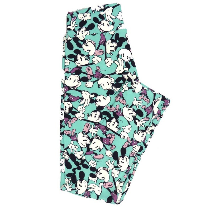 LuLaRoe One Size OS Disney Mickey Mouse Punching Smiling Cruising Leggings fits adult sizes 2-10 4506-L2