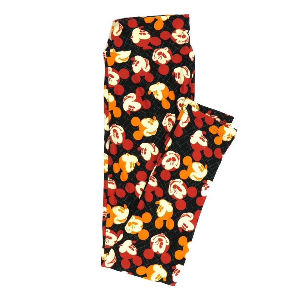 LuLaRoe One Size OS Disney Mickey Mouse Winking Smiling Oohing Crosshatch Leggings fits adult sizes 2-10 4507-F2