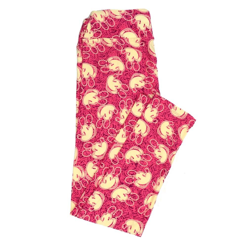 LuLaRoe One Size OS Disney Mickey Mouse OId School Smiling Abstract Geometric Leggings fits adult sizes 2-10 4506-J3