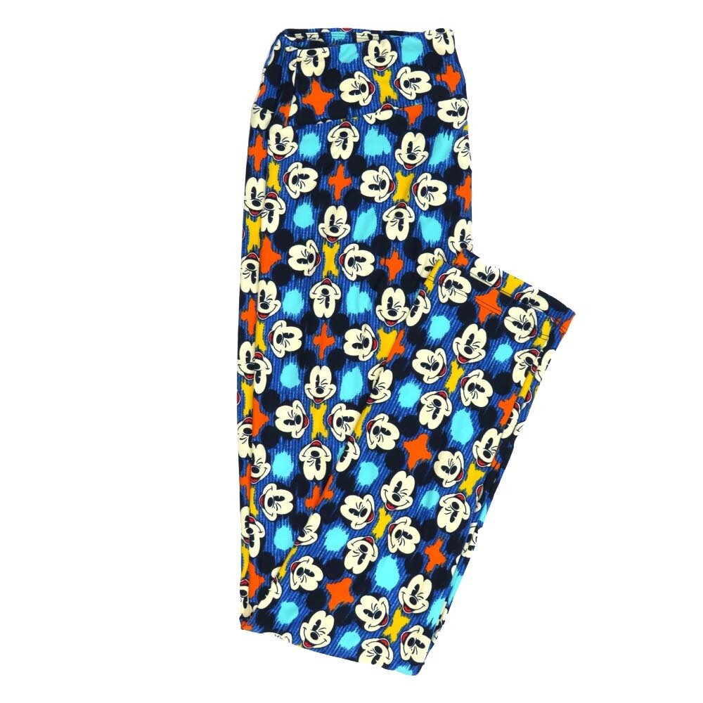 LuLaRoe One Size OS Disney Mickey Mouse Winking Smiling Quads Leggings fits adult sizes 2-10 4505-Q3
