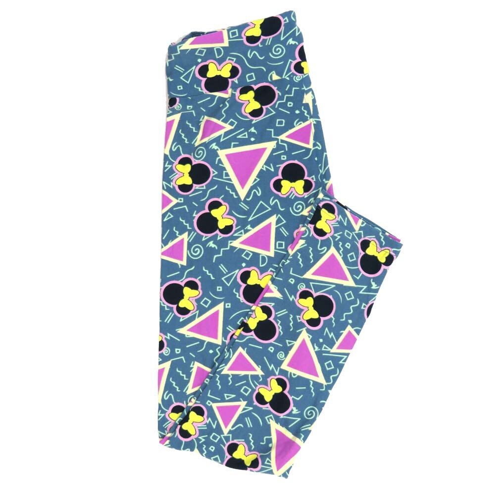 LuLaRoe One Size OS Disney Minnie Mouse Triangles Geometric Squigglies Leggings fits adult sizes 2-10 4502-M