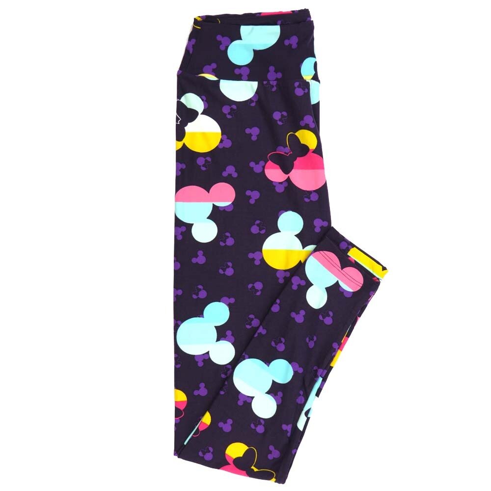 LuLaRoe One Size OS Disney Mickey and Minnie Mouse Silhouette Big and Little Polka Dot Leggings fits adult sizes 2-10 4500-J