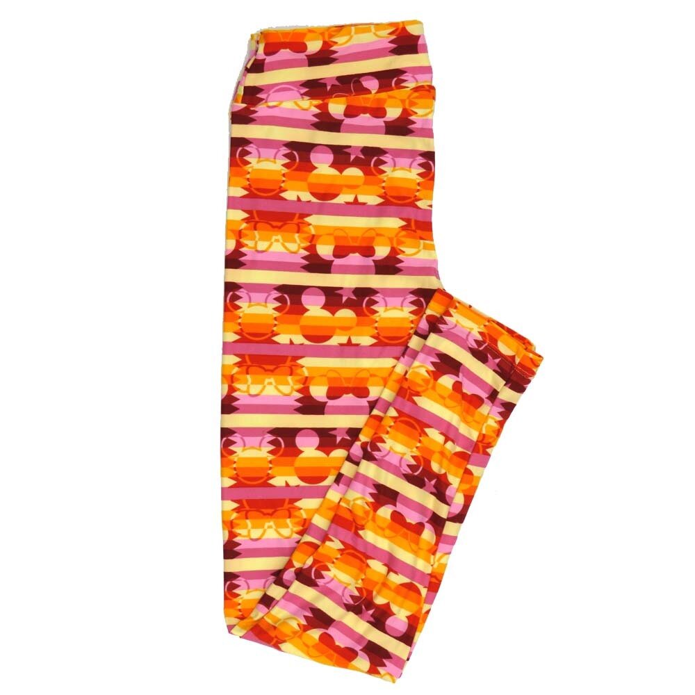 LuLaRoe One Size OS Disney Mickey and Minnie Mouse Stripes Stars Leggings fits adult sizes 2-10 4500-H