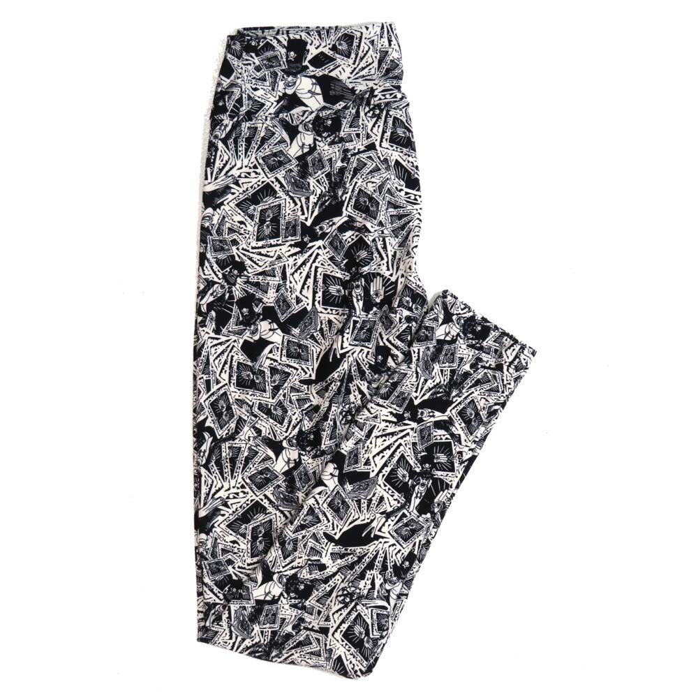 LuLaRoe One Size OS Disney Dr Facilier Black White Leggings fits Womens sizes 2-10  OS-4391-G