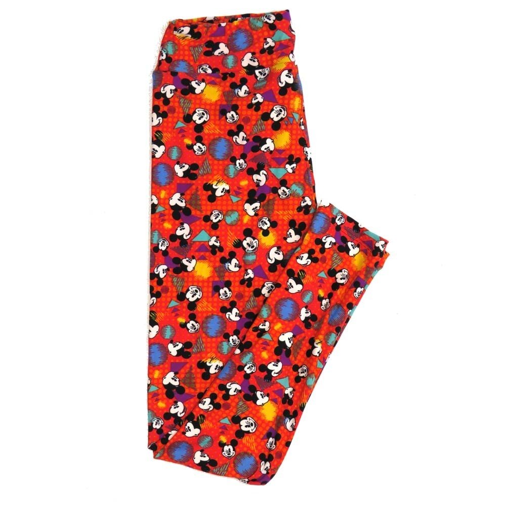 LuLaRoe One Size OS Disney Mickey Mouse Smiling Winking Polka Dot Leggings fits Womens sizes 2-10  OS-4390-H