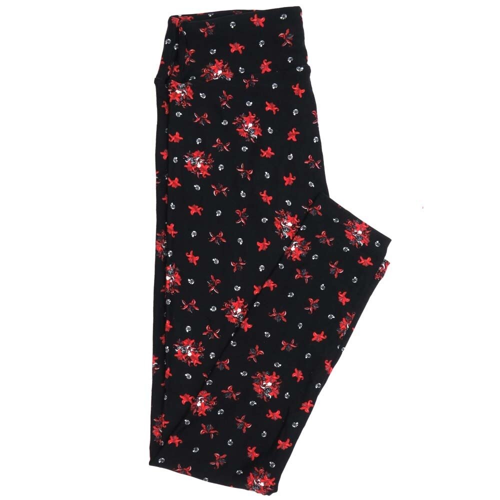 LuLaRoe One Size OS Disney Ursula Flotsam Jetsam Black Red Polka Dot Little Mermaid Buttery Soft Womens Leggings fit Adult sizes 2-10  OS-4356-AD-2