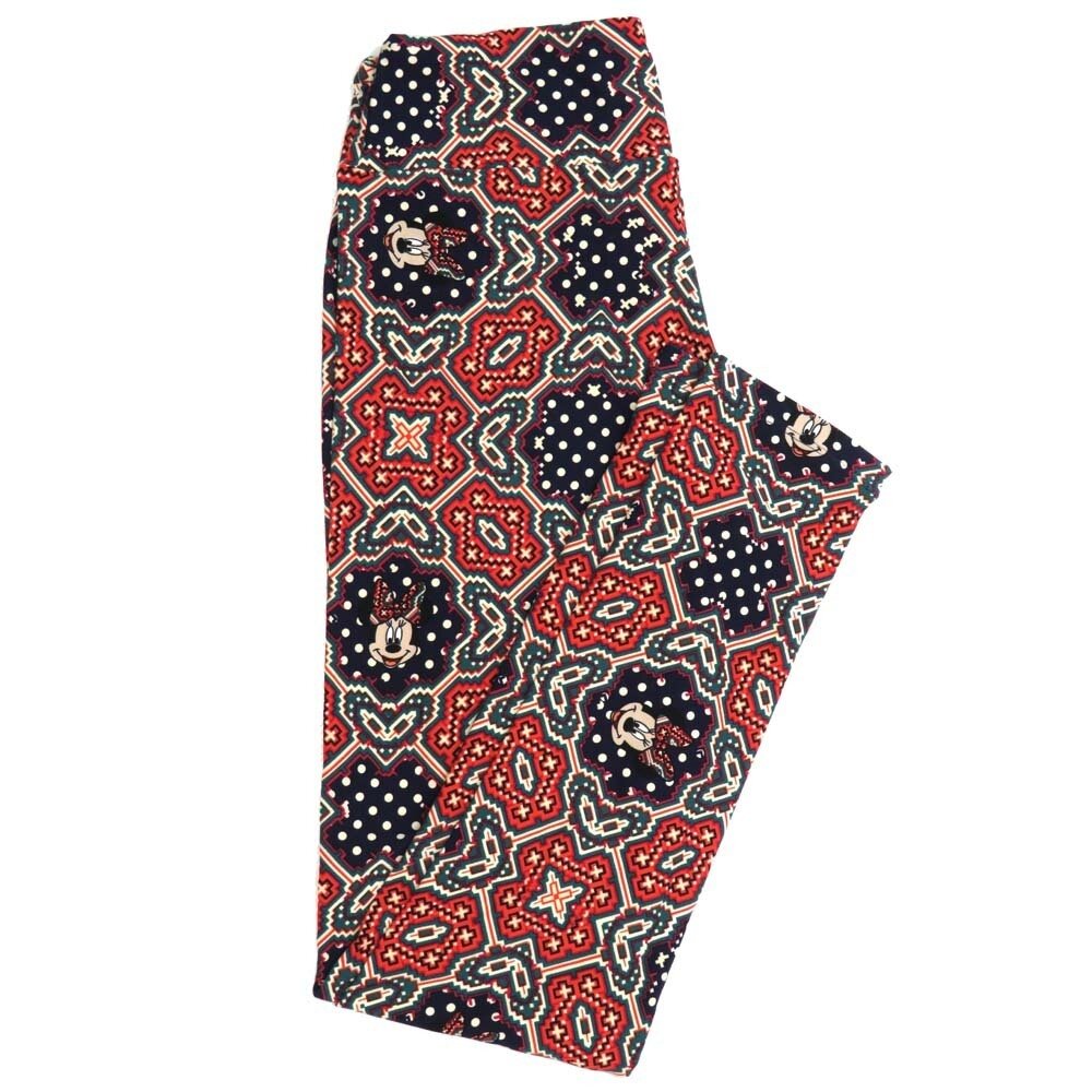 LuLaRoe One Size OS Disney Minnie Mouse Polka Dot  Geometric Buttery Soft Womens Leggings fit Adult sizes 2-10  OS-4355-AS-2