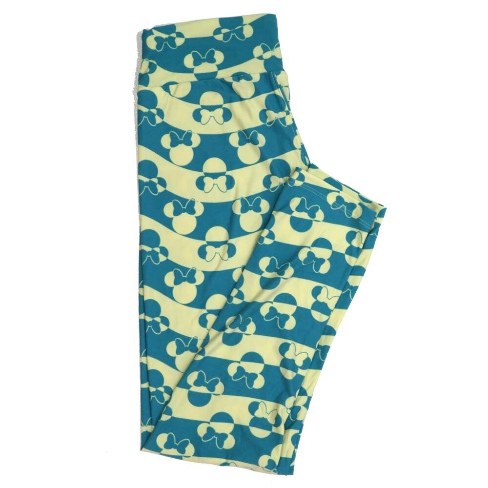 LuLaRoe One Size OS Disney Minnie Mouse Wavy Stripe Buttery Soft Womens Leggings fit Adult sizes 2-10  OS-4355-AQ