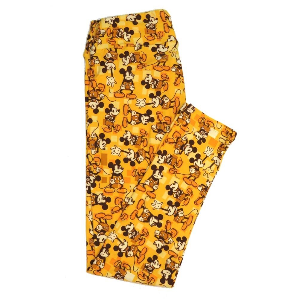 LuLaRoe One Size OS Disney Mickey Mouse Happy Emotional Angry Waving Buttery Soft Womens Leggings fit Adult sizes 2-10  OS-4354-BC-2