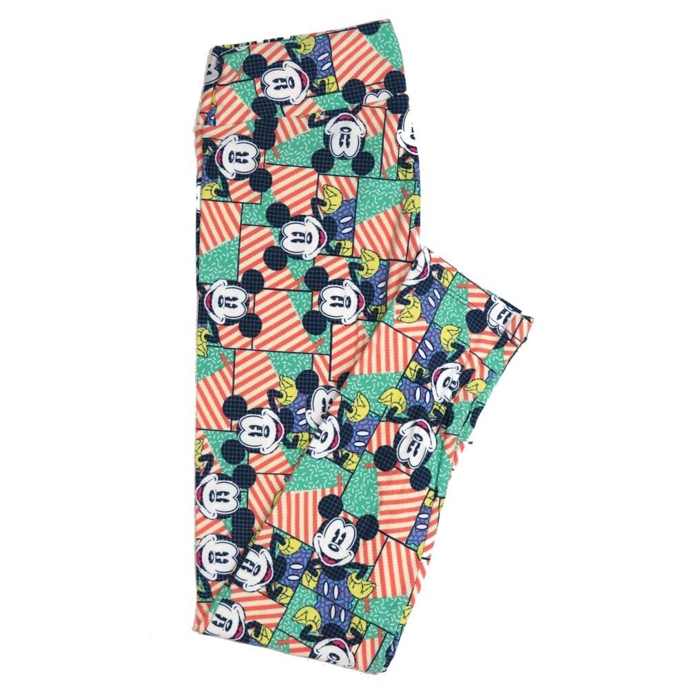 LuLaRoe One Size OS Disney Mickey Mouse USA Flag Happy Red White Blue black Buttery Soft Womens Leggings fit Adult sizes 2-10 OS-4354-AW