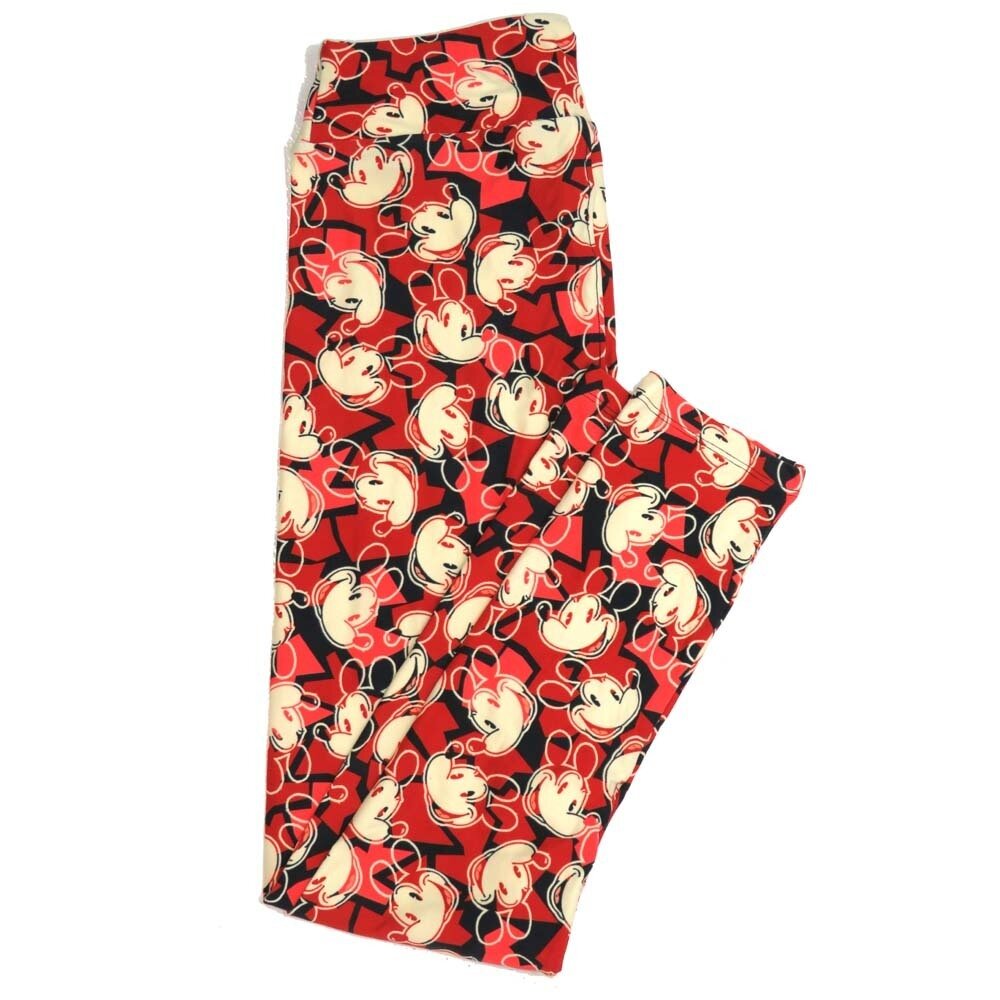 LuLaRoe One Size OS Disney Mickey Mouse Happy Smiling Buttery Soft Womens Leggings fit Adult sizes 2-10  OS-4354-AV-2