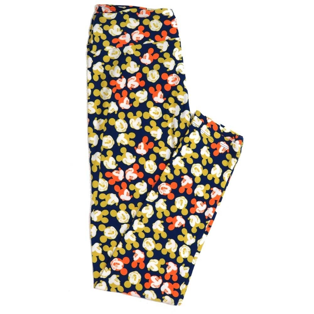 LuLaRoe One Size OS Disney Mickey Mouse Winking Smiling Miltiple Buttery Soft Womens Leggings fit Adult sizes 2-10  OS-4354-AU