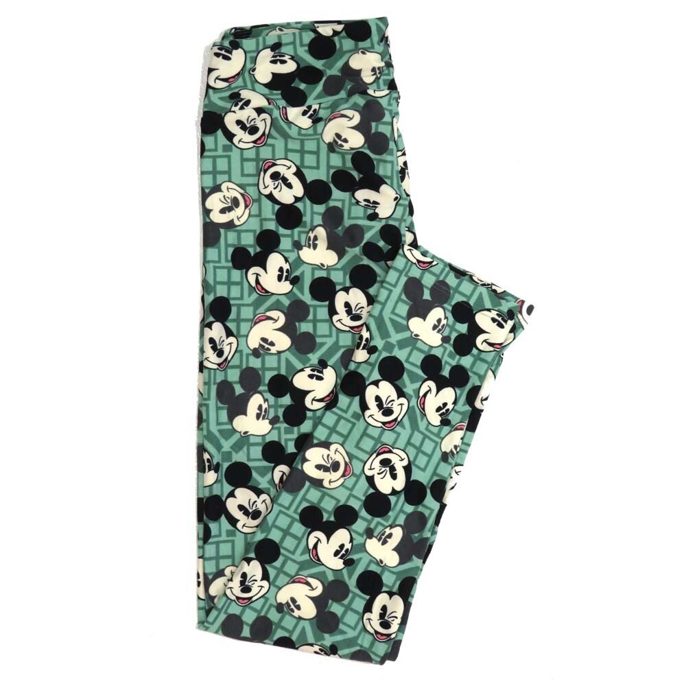 LuLaRoe One Size OS Disney Mickey Mouse Winking Smiling Oohing Buttery Soft Womens Leggings fit Adult sizes 2-10 OS-4354-AM