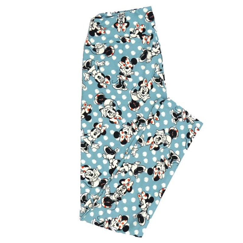 LuLaRoe One Size OS Disney Minnie Mouse Acting Posing Polka Dot Leggings fits adult sizes 2-10 4504-H2