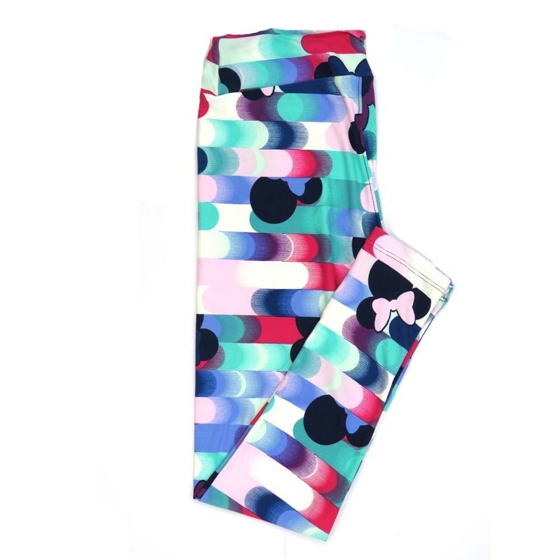 LuLaRoe One Size OS Disney Minnie Mouse Gradient Stripe Leggings fits adult sizes 2-10 4503-P2