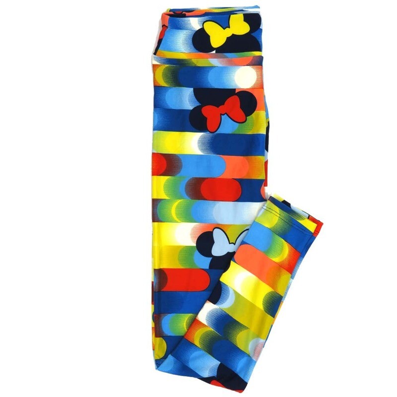 LuLaRoe One Size OS Disney Minnie Mouse Gradient Stripe Leggings fits adult sizes 2-10 4503-O3