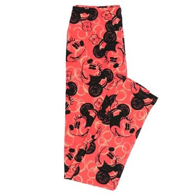 LuLaRoe One Size OS Disney Minnie Mouse Hand Drawn Sketched Leggings fits adult sizes 2-10 4503-Q