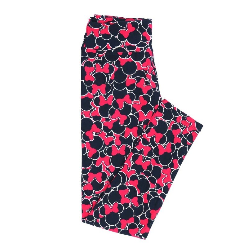 LuLaRoe One Size OS Disney Minnie Mouse Multiples Collage Leggings fits adult sizes 2-10 4502-ZA