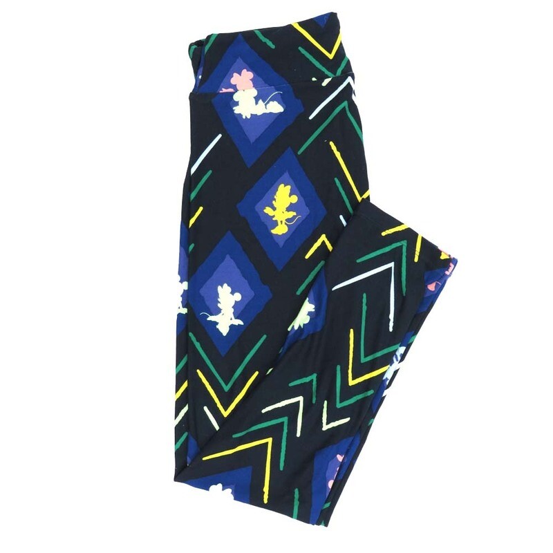 LuLaRoe One Size OS Disney Minnie Mouse Posing Diamond Chevrons Leggings fits adult sizes 2-10 4502-Y2