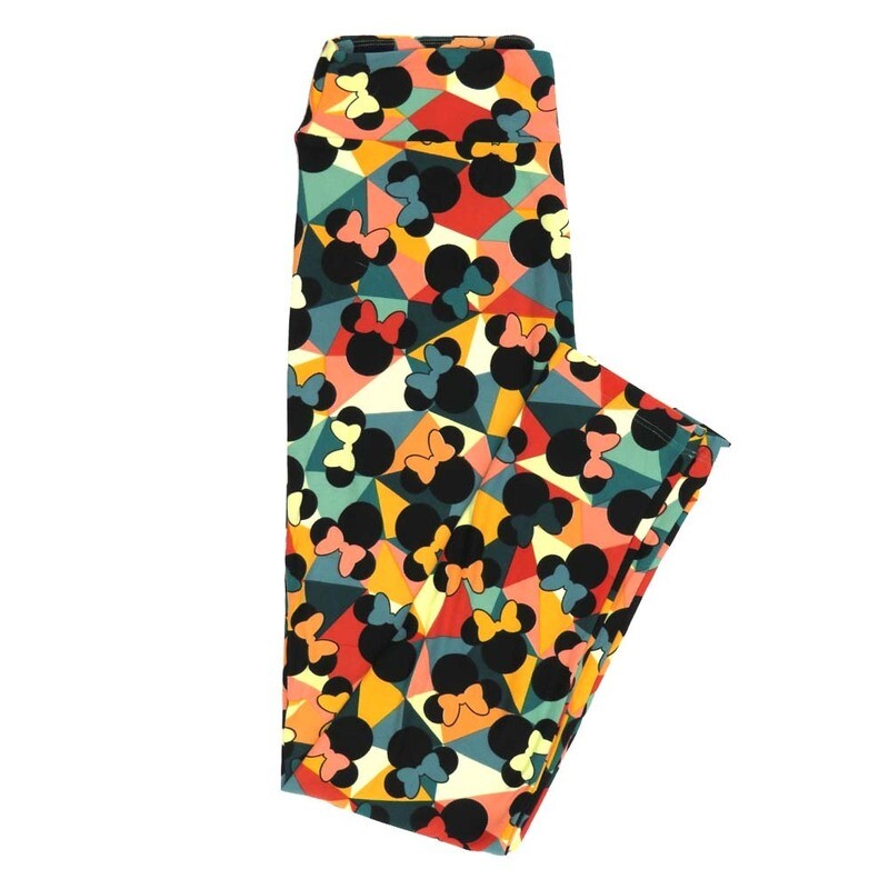 LuLaRoe One Size OS Disney Minnie Mouse Rainbow Traingles Leggings fits adult sizes 2-10 4502-F