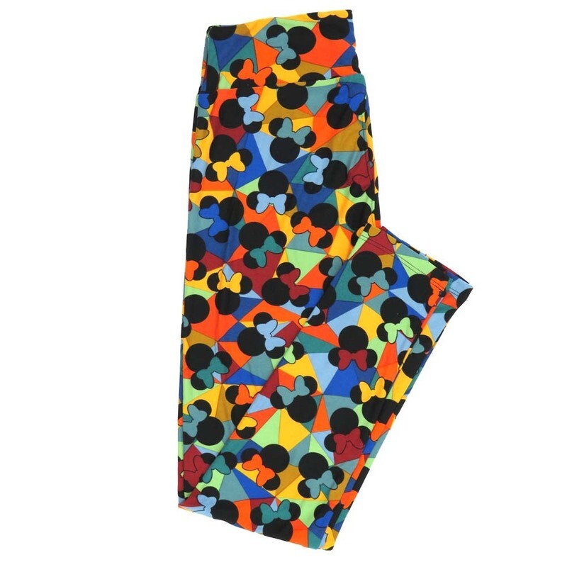 LuLaRoe One Size OS Disney Minnie Mouse Rainbow Traingles Leggings fits adult sizes 2-10 4502-G