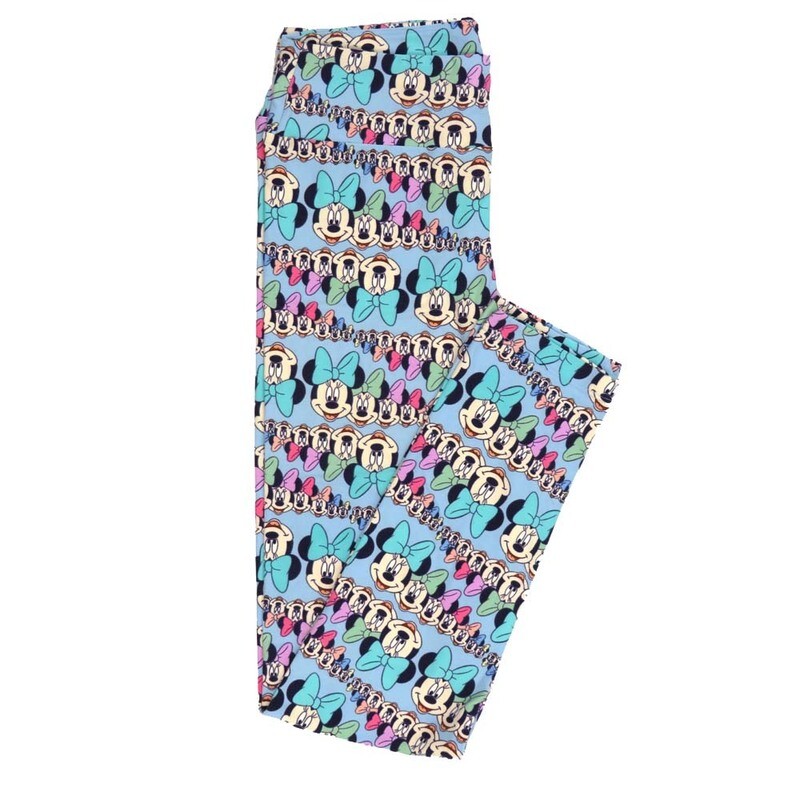 LuLaRoe One Size OS Disney Minnie Mouse Shooting Multiples Leggings fits adult sizes 2-10 4503-A2