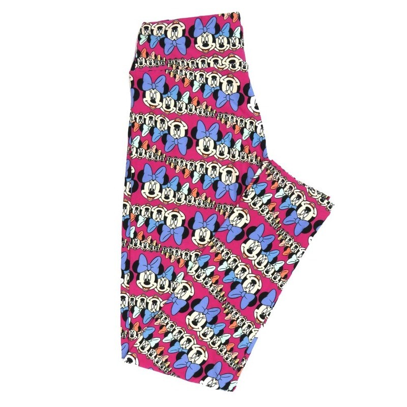 LuLaRoe One Size OS Disney Minnie Mouse Shooting Multiples Leggings fits adult sizes 2-10 4503-B