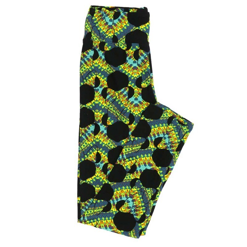 LuLaRoe One Size OS Disney Minnie Mouse Silhouette Geometric Leggings fits adult sizes 2-10 4503-F4