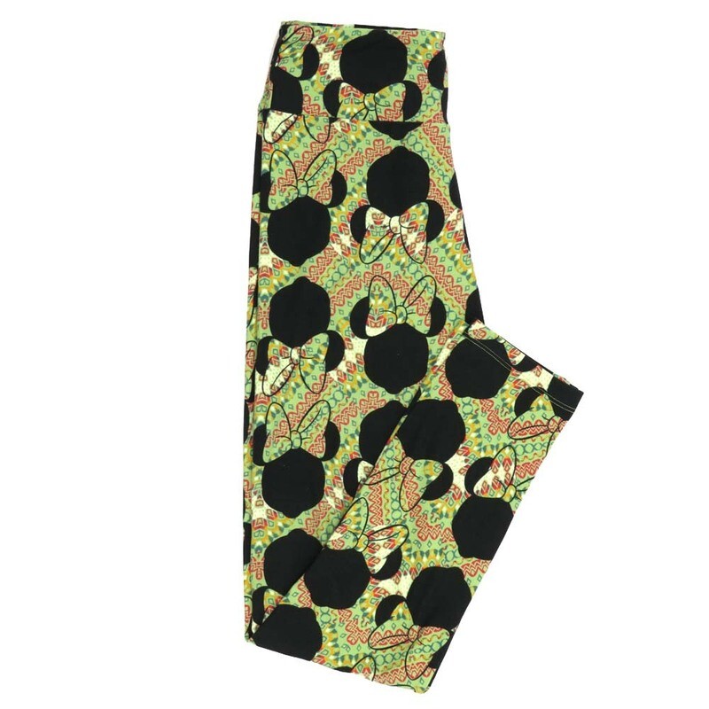 LuLaRoe One Size OS Disney Minnie Mouse Silhouette Geometric Leggings fits adult sizes 2-10 4503-G2