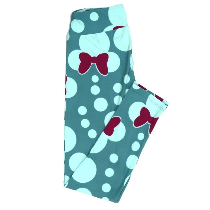 LuLaRoe One Size OS Disney Minnie Mouse Silhouette Polka Dot Leggings fits adult sizes 2-10 4504-A