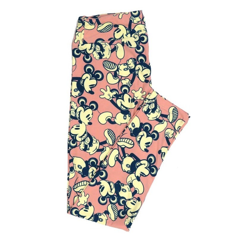LuLaRoe One Size OS Disney Mickey Mouse Smiling Happy Posing Leggings fits adult sizes 2-10 4506-N2