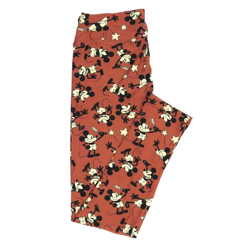 LuLaRoe One Size OS Disney Mickey Mouse Tipping His Cap Knock Out Waving Leggings fits adult sizes 2-10 4508-F