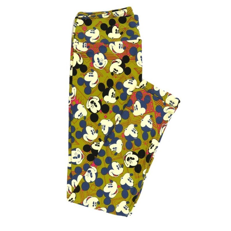 LuLaRoe One Size OS Disney Mickey Mouse Winking Smiling Oohing Southwestern Geometric Leggings fits adult sizes 2-10 4507-A4
