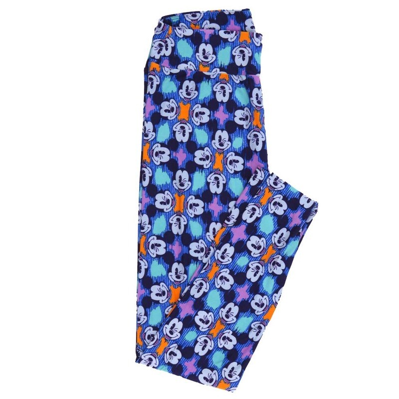 LuLaRoe One Size OS Disney Mickey Mouse Winking Smiling Quads Leggings fits adult sizes 2-10 4505-R