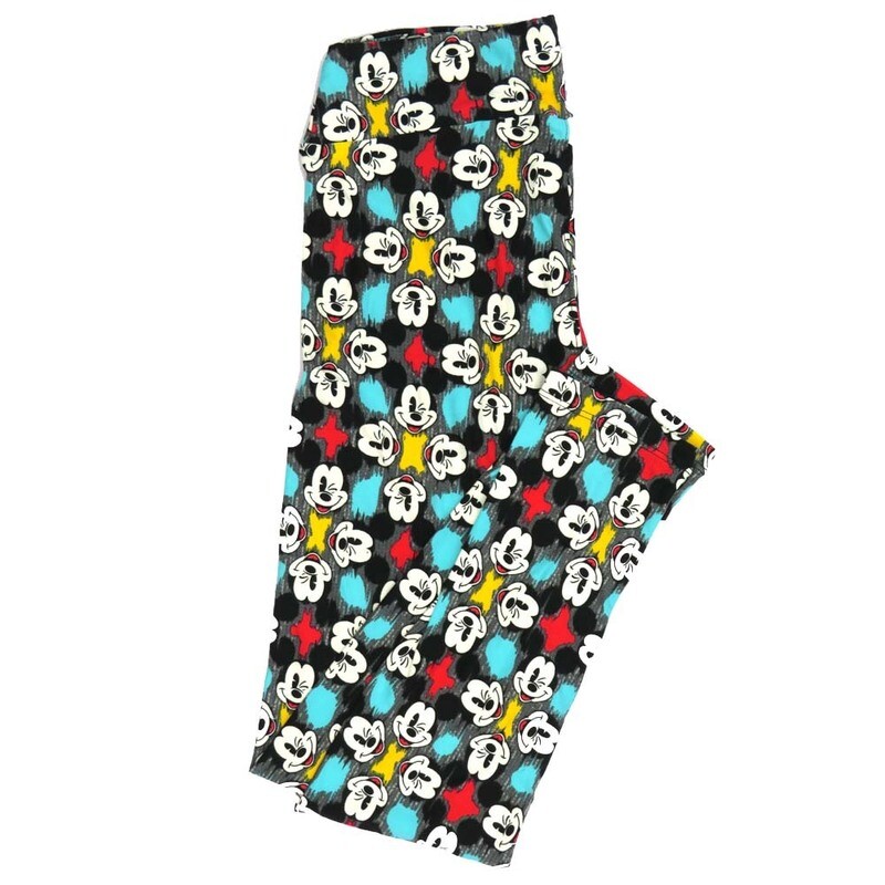 LuLaRoe One Size OS Disney Mickey Mouse Winking Smiling Quads Leggings fits adult sizes 2-10 4505-T