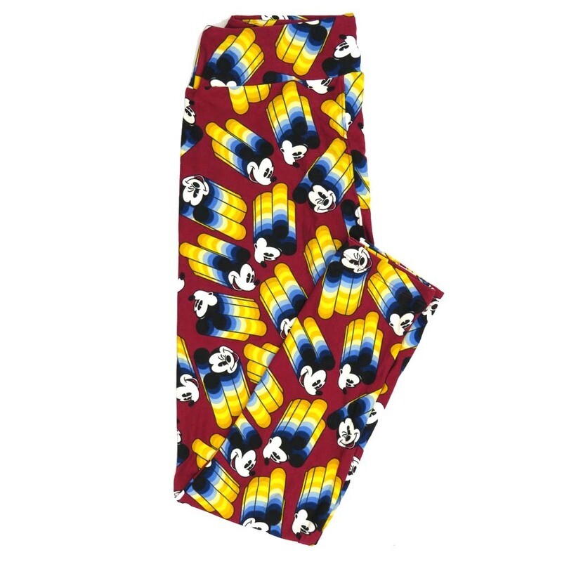 LuLaRoe One Size OS Disney Mickey Mouse Zooming Winking Oohing Smiling Leggings fits adult sizes 2-10 4505-B