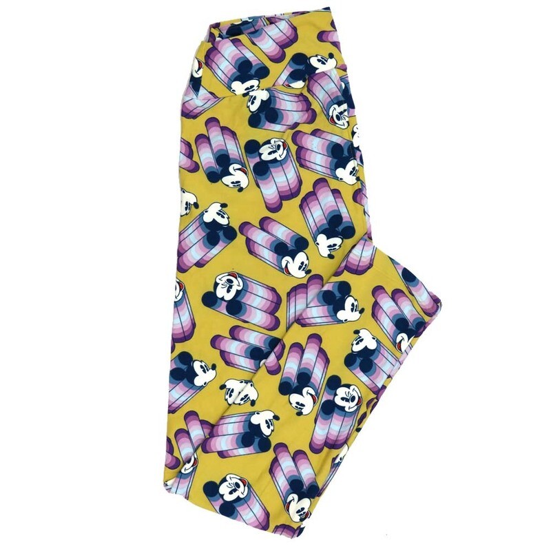 LuLaRoe One Size OS Disney Mickey Mouse Zooming Winking Oohing Smiling Leggings fits adult sizes 2-10 4505-C