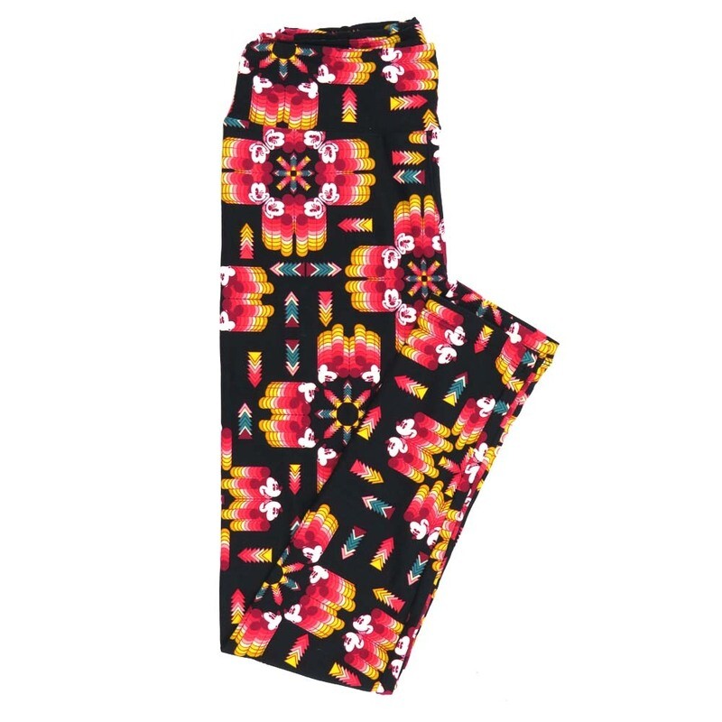 LuLaRoe One Size OS Disney Mickey Mouse Zooming Winking Smilling Mandala Leggings fits adult sizes 2-10 4505-K