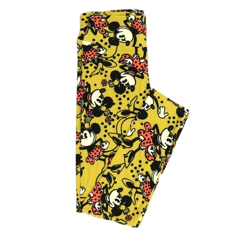 LuLaRoe One Size OS Disney Minnie Mouse Smiling Posing Strutting Polka Dot Leggings fits adult sizes 2-10 4503-V