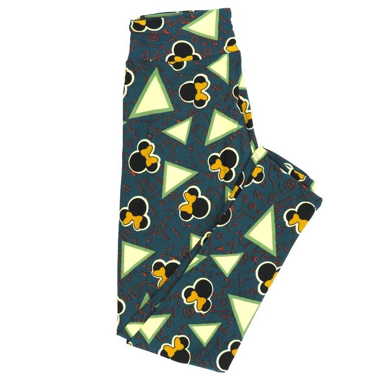 LuLaRoe One Size OS Disney Minnie Mouse Triangles Geometric Squigglies Leggings fits adult sizes 2-10 4502-I2