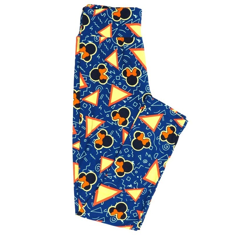 LuLaRoe One Size OS Disney Minnie Mouse Triangles Geometric Squigglies Leggings fits adult sizes 2-10 4502-K3