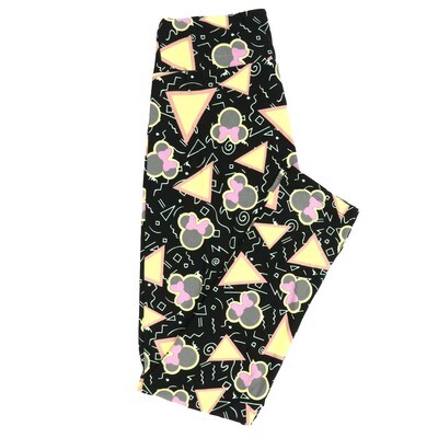 LuLaRoe One Size OS Disney Minnie Mouse Triangles Geometric Squigglies Leggings fits adult sizes 2-10 4502-N