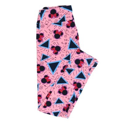 LuLaRoe One Size OS Disney Minnie Mouse Triangles Geometric Squigglies Leggings fits adult sizes 2-10 4502-O