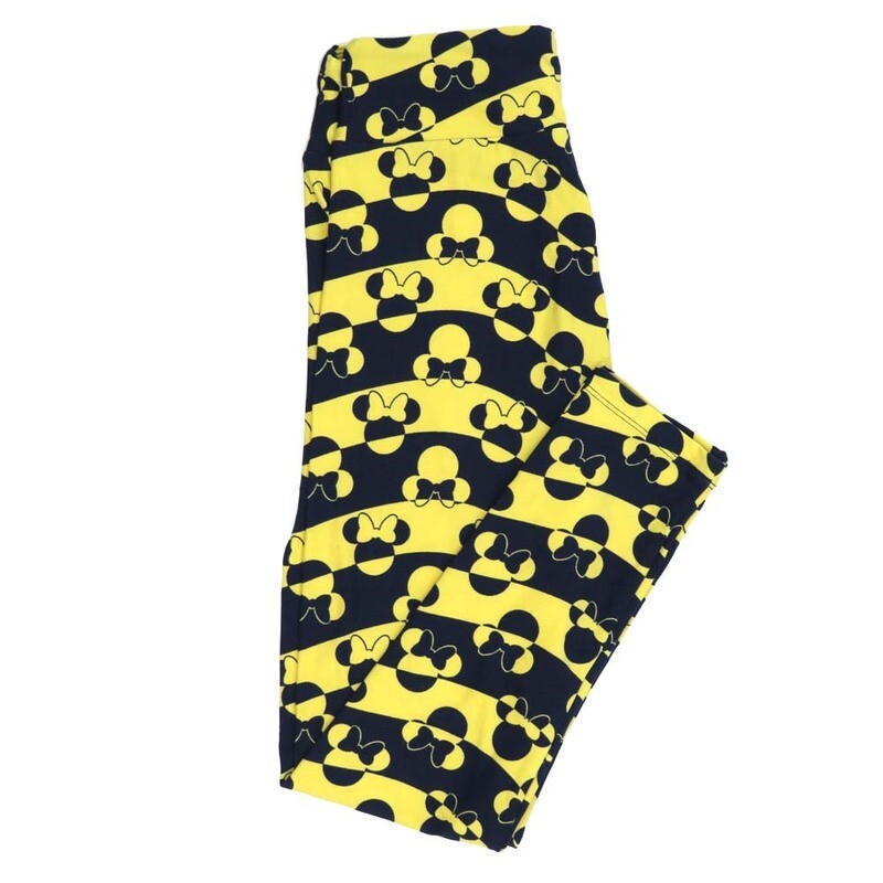 LuLaRoe One Size OS Disney Minnie Mouse Wavy Stripe Leggings fits adult sizes 2-10 4502-A