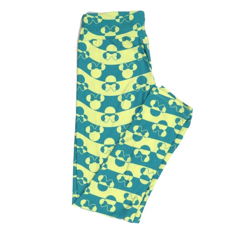 LuLaRoe One Size OS Disney Minnie Mouse Wavy Stripe Leggings fits adult sizes 2-10 4502-C2