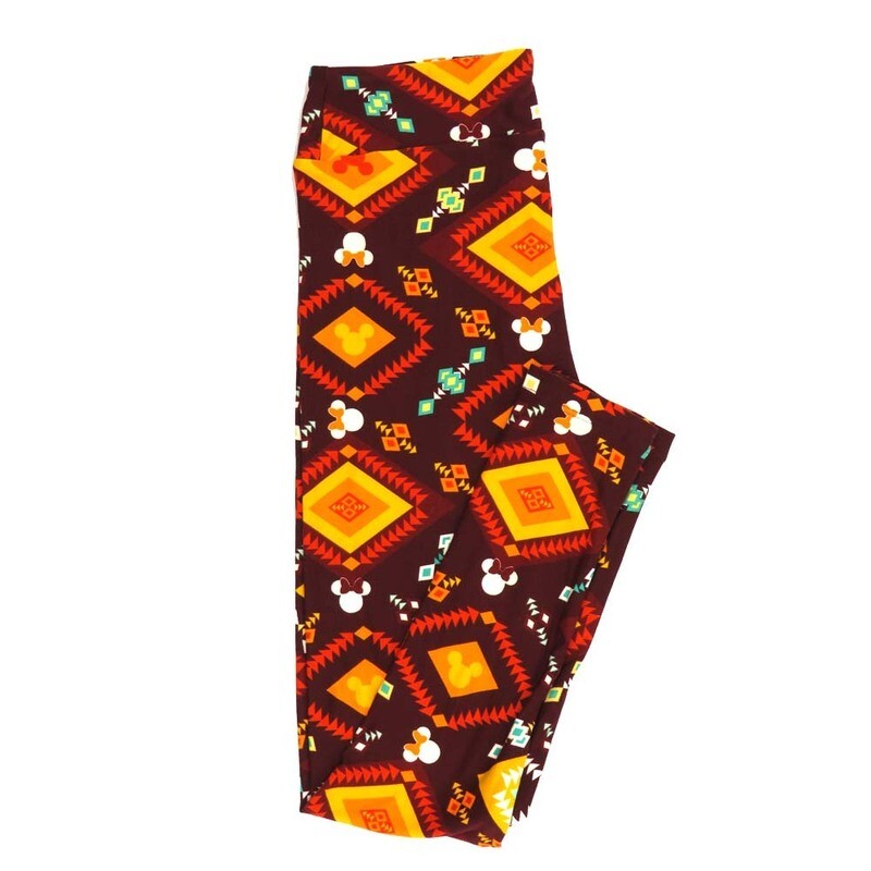 LuLaRoe One Size OS Disney Mickey and Minnie Mouse Southwestern Diamond Gods Eye Leggings fits adult sizes 2-10 4500-T