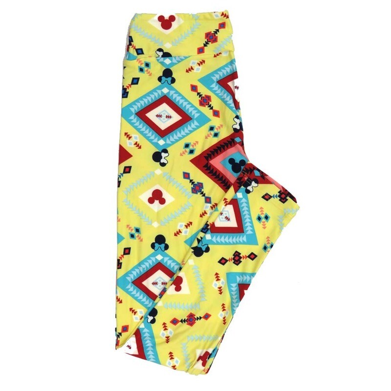 LuLaRoe One Size OS Disney Mickey and Minnie Mouse Southwestern Diamond Gods Eye Leggings fits adult sizes 2-10 4500-U2